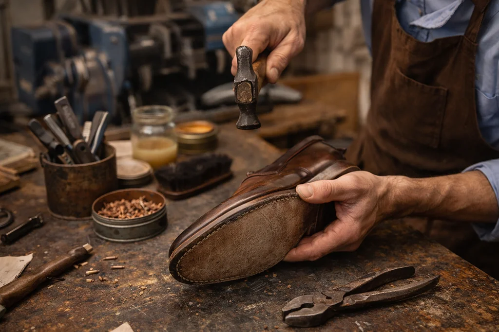 Finished leather boots